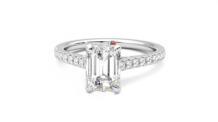 Taylor & Hart Serendipity Emerald Engagement Ring 360 degree image 28