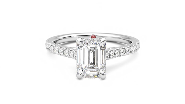 Taylor & Hart Serendipity Emerald Engagement Ring 360 degree image 29