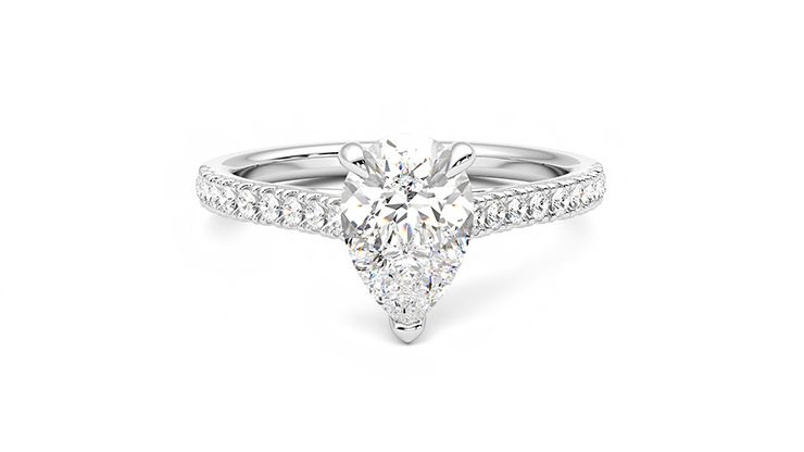 Taylor & Hart Serendipity Pear Engagement Ring 360 degree image 1