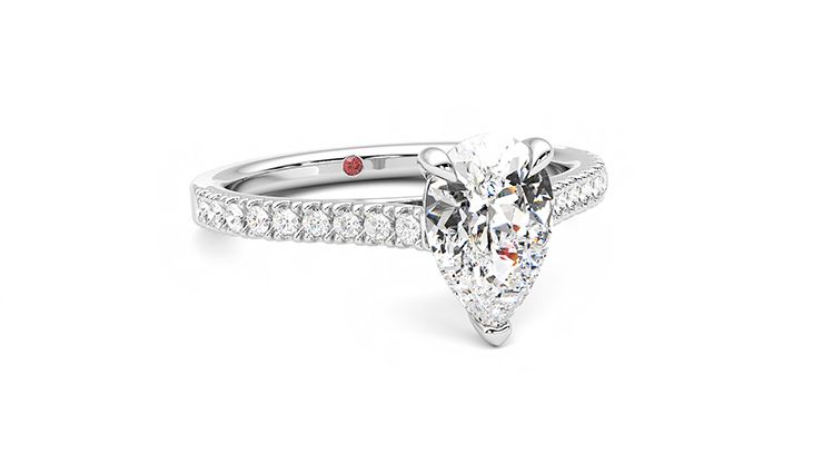 Taylor & Hart Serendipity Pear Engagement Ring 360 degree image 4