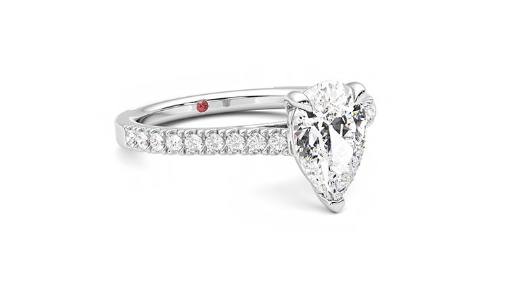 Taylor & Hart Serendipity Pear Engagement Ring 360 degree image 5