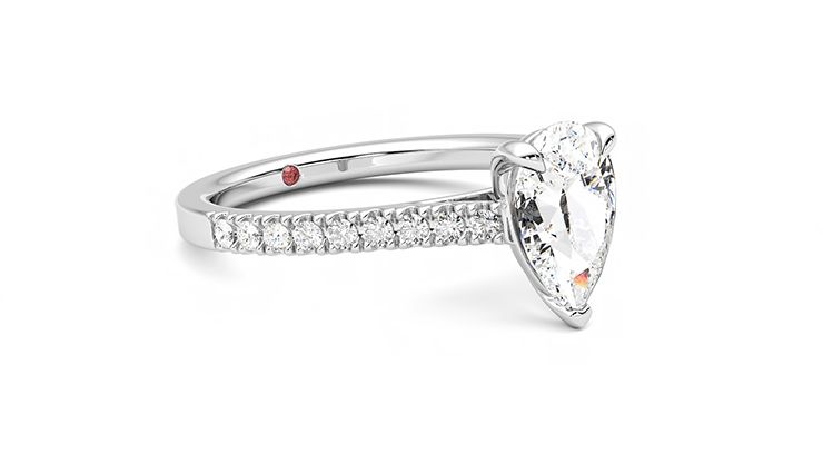 Taylor & Hart Serendipity Pear Engagement Ring 360 degree image 6
