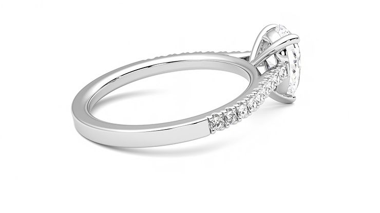 Taylor & Hart Serendipity Pear Engagement Ring 360 degree image 11