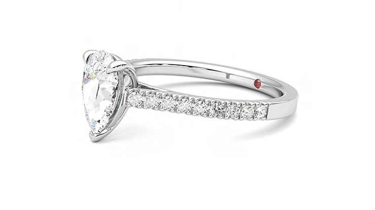 Taylor & Hart Serendipity Pear Engagement Ring 360 degree image 23