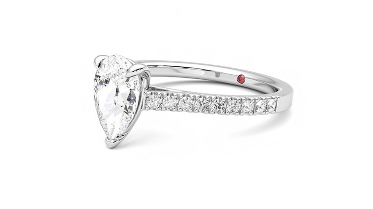 Taylor & Hart Serendipity Pear Engagement Ring 360 degree image 24