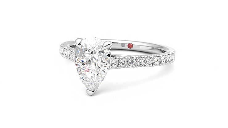 Taylor & Hart Serendipity Pear Engagement Ring 360 degree image 26