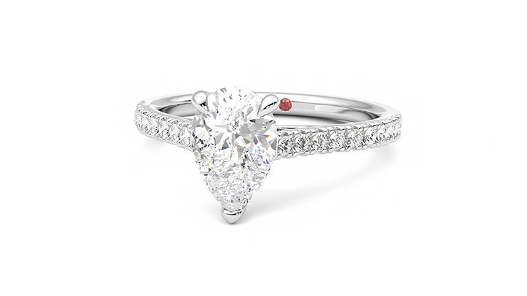 Taylor & Hart Serendipity Pear Engagement Ring 360 degree image 27