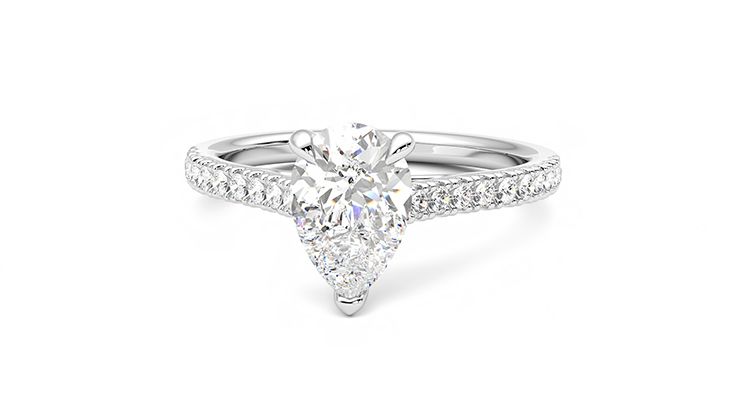 Taylor & Hart Serendipity Pear Engagement Ring 360 degree image 28