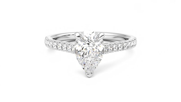 Taylor & Hart Serendipity Pear Engagement Ring 360 degree image 29