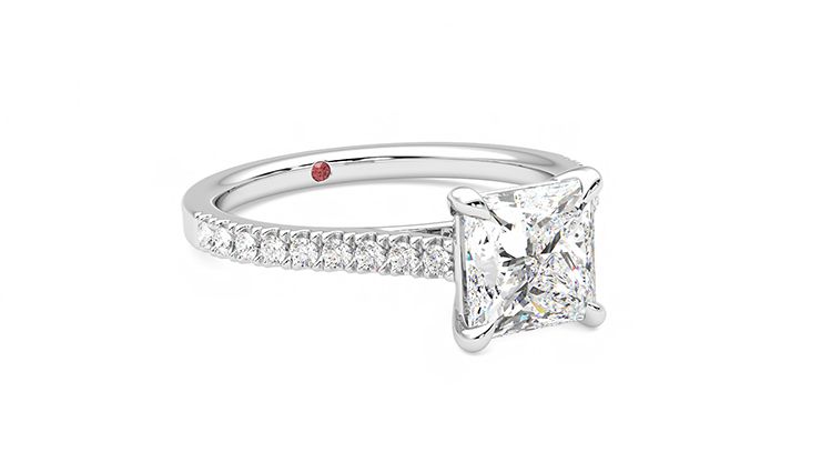 Taylor & Hart Serendipity Princess Engagement Ring 360 degree image 5