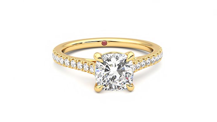 Taylor & Hart Serendipity Cushion Engagement Ring 360 degree image 1
