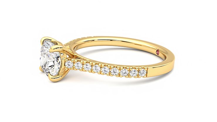 Taylor & Hart Serendipity Cushion Engagement Ring 360 degree image 21