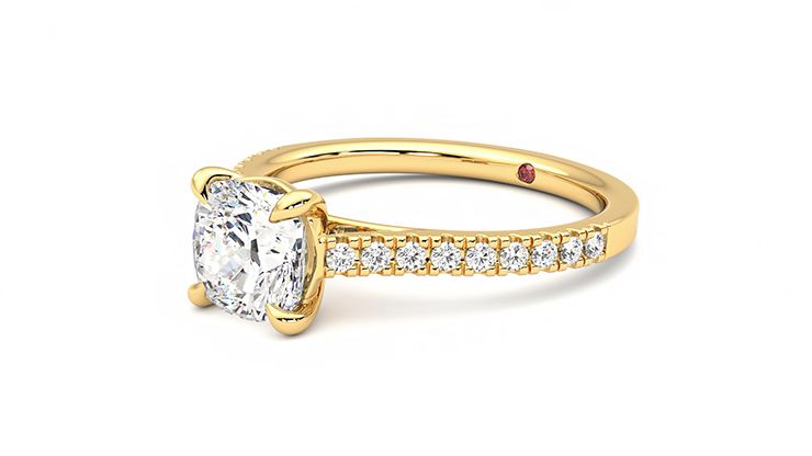 Taylor & Hart Serendipity Cushion Engagement Ring 360 degree image 23