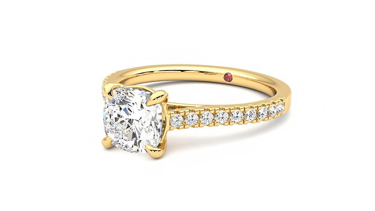 Taylor & Hart Serendipity Cushion Engagement Ring 360 degree image 24