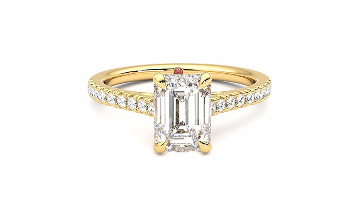 Taylor & Hart Serendipity Emerald Engagement Ring 360 degree image 1