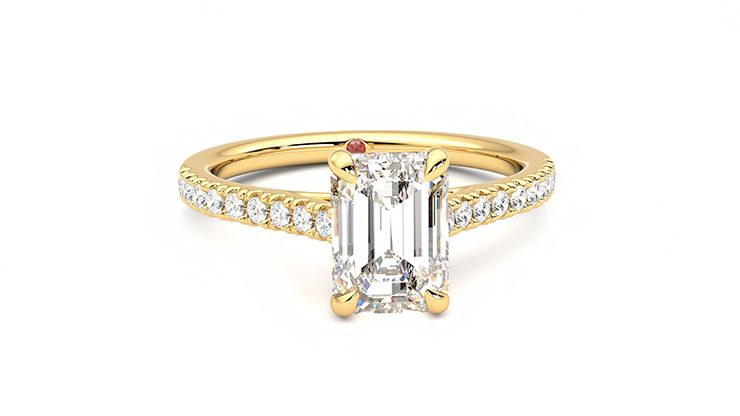 Taylor & Hart Serendipity Emerald Engagement Ring 360 degree image 2