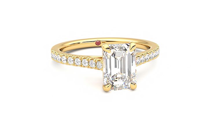 Taylor & Hart Serendipity Emerald Engagement Ring 360 degree image 3