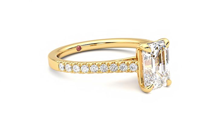 Taylor & Hart Serendipity Emerald Engagement Ring 360 degree image 6