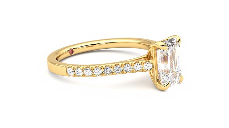 Taylor & Hart Serendipity Emerald Engagement Ring 360 degree image 7