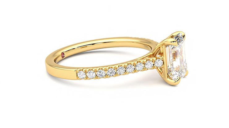 Taylor & Hart Serendipity Emerald Engagement Ring 360 degree image 8