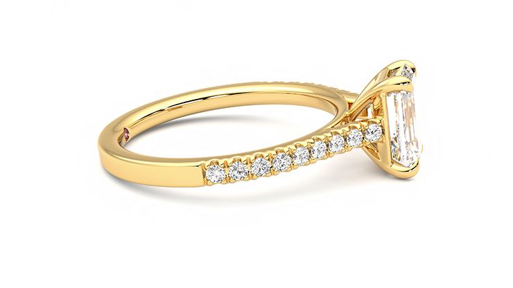 Taylor & Hart Serendipity Emerald Engagement Ring 360 degree image 9