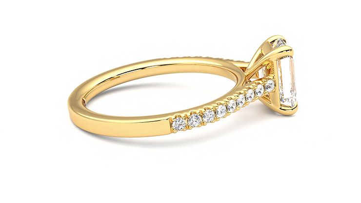 Taylor & Hart Serendipity Emerald Engagement Ring 360 degree image 10