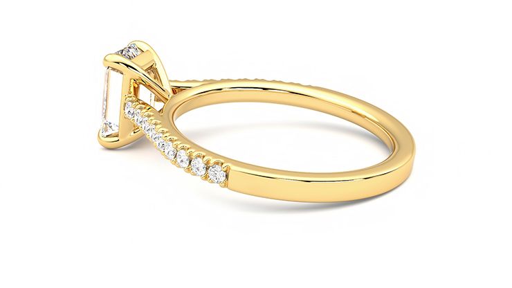 Taylor & Hart Serendipity Emerald Engagement Ring 360 degree image 19