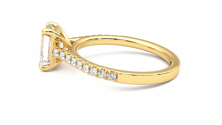 Taylor & Hart Serendipity Emerald Engagement Ring 360 degree image 20