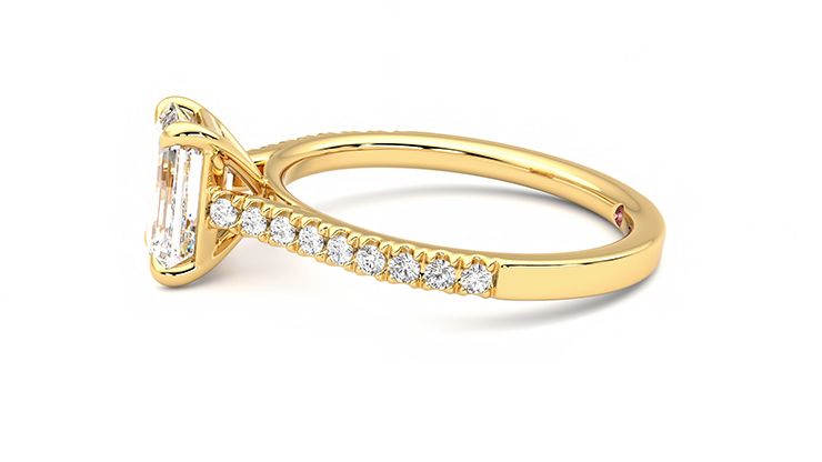 Taylor & Hart Serendipity Emerald Engagement Ring 360 degree image 21