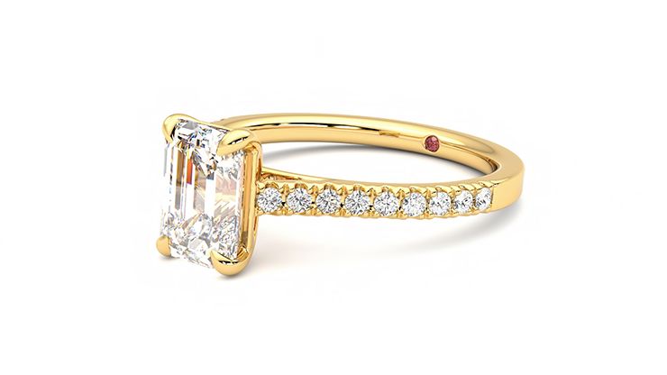 Taylor & Hart Serendipity Emerald Engagement Ring 360 degree image 24