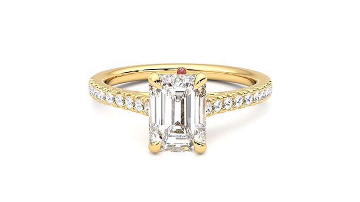 Taylor & Hart Serendipity Emerald Engagement Ring 360 degree image 29