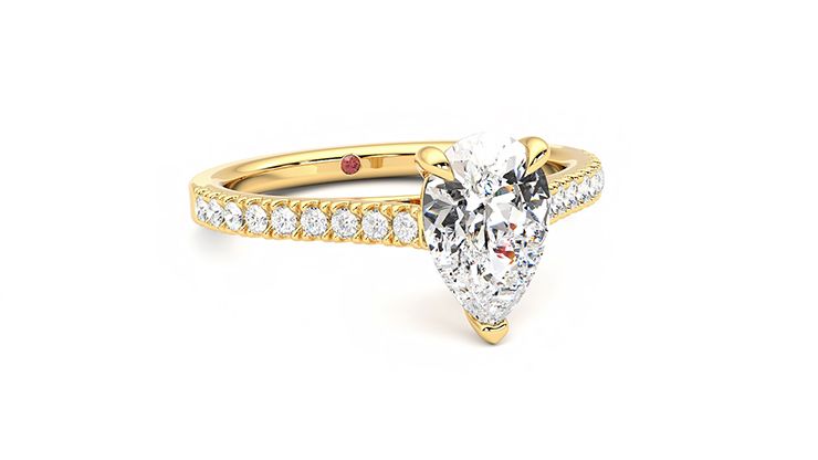 Taylor & Hart Serendipity Pear Engagement Ring 360 degree image 4