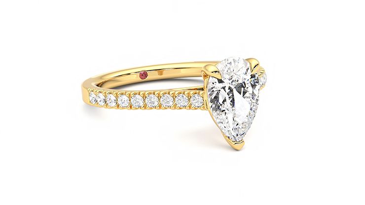 Taylor & Hart Serendipity Pear Engagement Ring 360 degree image 5