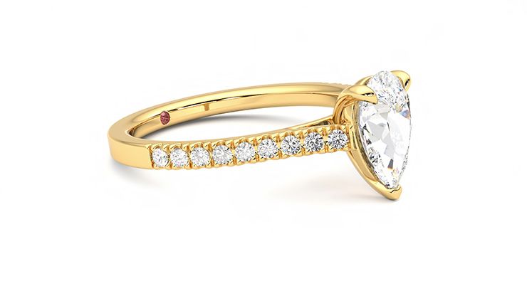 Taylor & Hart Serendipity Pear Engagement Ring 360 degree image 7