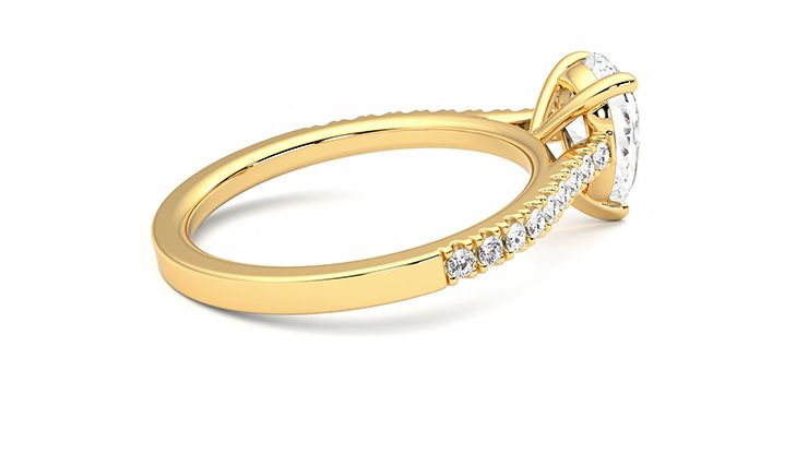 Taylor & Hart Serendipity Pear Engagement Ring 360 degree image 11