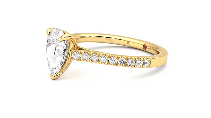 Taylor & Hart Serendipity Pear Engagement Ring 360 degree image 23