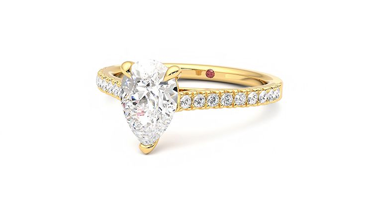Taylor & Hart Serendipity Pear Engagement Ring 360 degree image 26
