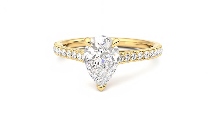 Taylor & Hart Serendipity Pear Engagement Ring 360 degree image 28