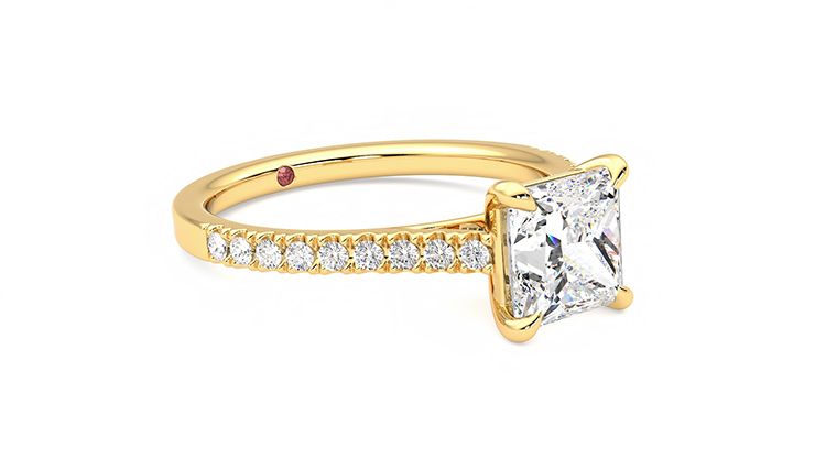 Taylor & Hart Serendipity Princess Engagement Ring 360 degree image 6