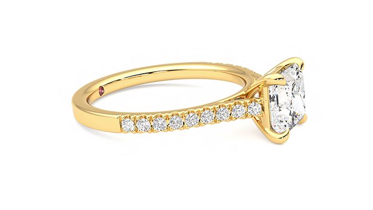 Taylor & Hart Serendipity Princess Engagement Ring 360 degree image 8