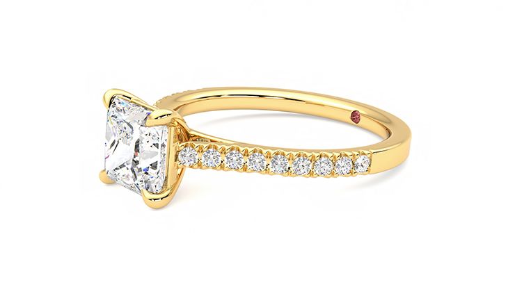 Taylor & Hart Serendipity Princess Engagement Ring 360 degree image 23