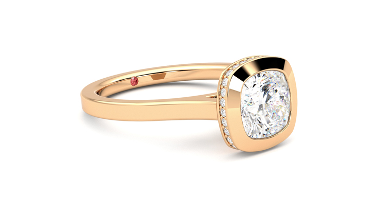Taylor & Hart Sirius Cushion Engagement Ring 360 degree image 6