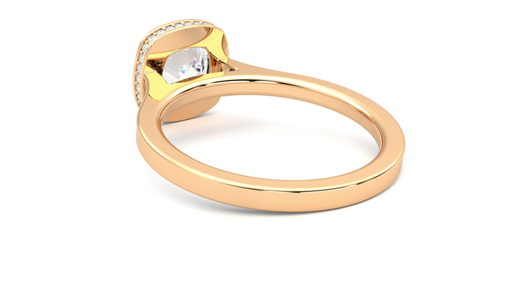 Taylor & Hart Sirius Cushion Engagement Ring 360 degree image 17