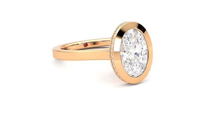 Taylor & Hart Sirius Oval Engagement Ring 360 degree image 5