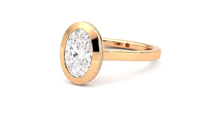 Taylor & Hart Sirius Oval Engagement Ring 360 degree image 25