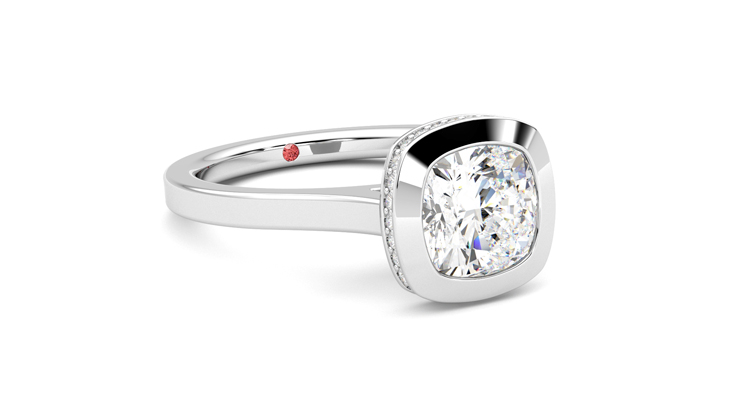 Taylor & Hart Sirius Cushion Engagement Ring 360 degree image 5