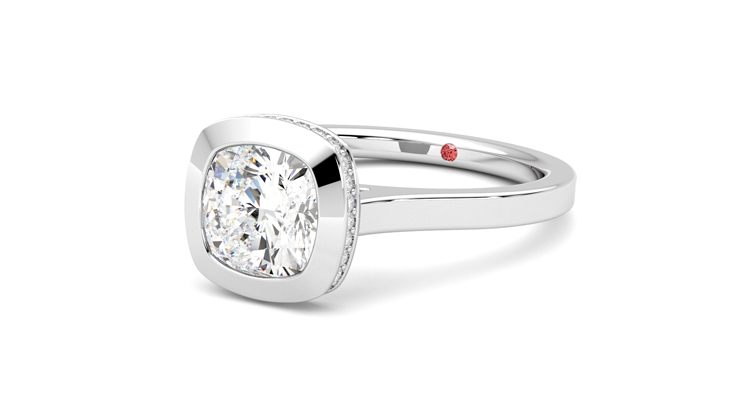 Taylor & Hart Sirius Cushion Engagement Ring 360 degree image 25