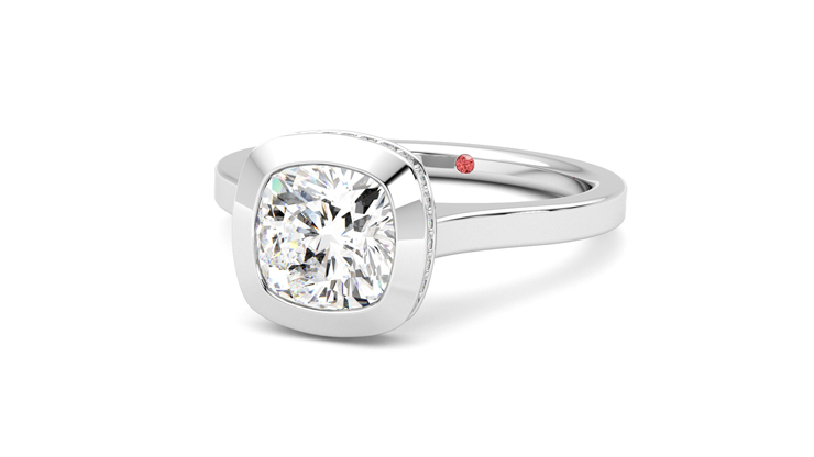 Taylor & Hart Sirius Cushion Engagement Ring 360 degree image 26