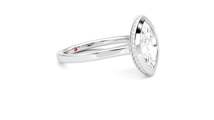 Taylor & Hart Sirius Marquise Engagement Ring 360 degree image 7