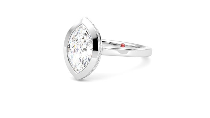 Taylor & Hart Sirius Marquise Engagement Ring 360 degree image 25